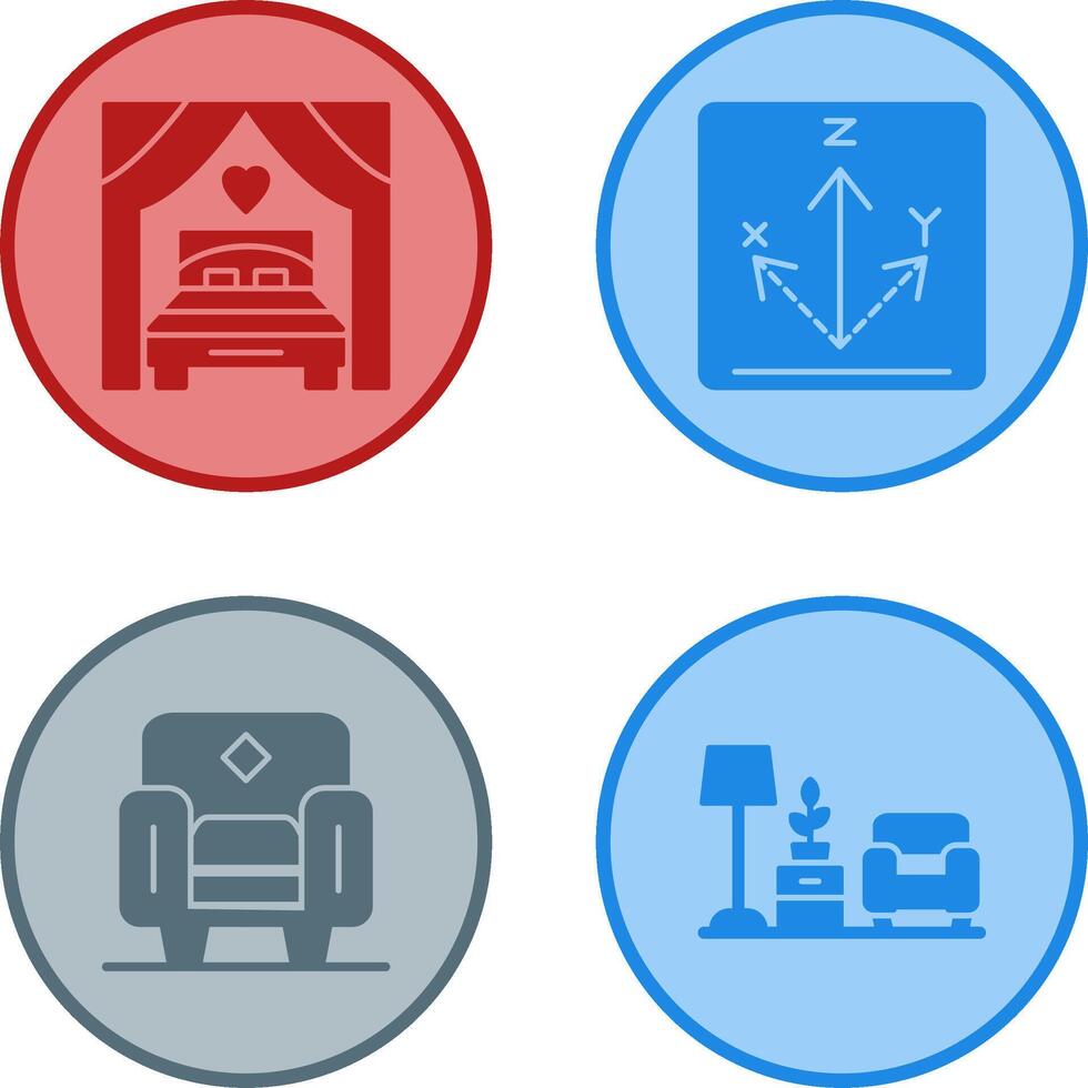 Bed and Axis Icon vector