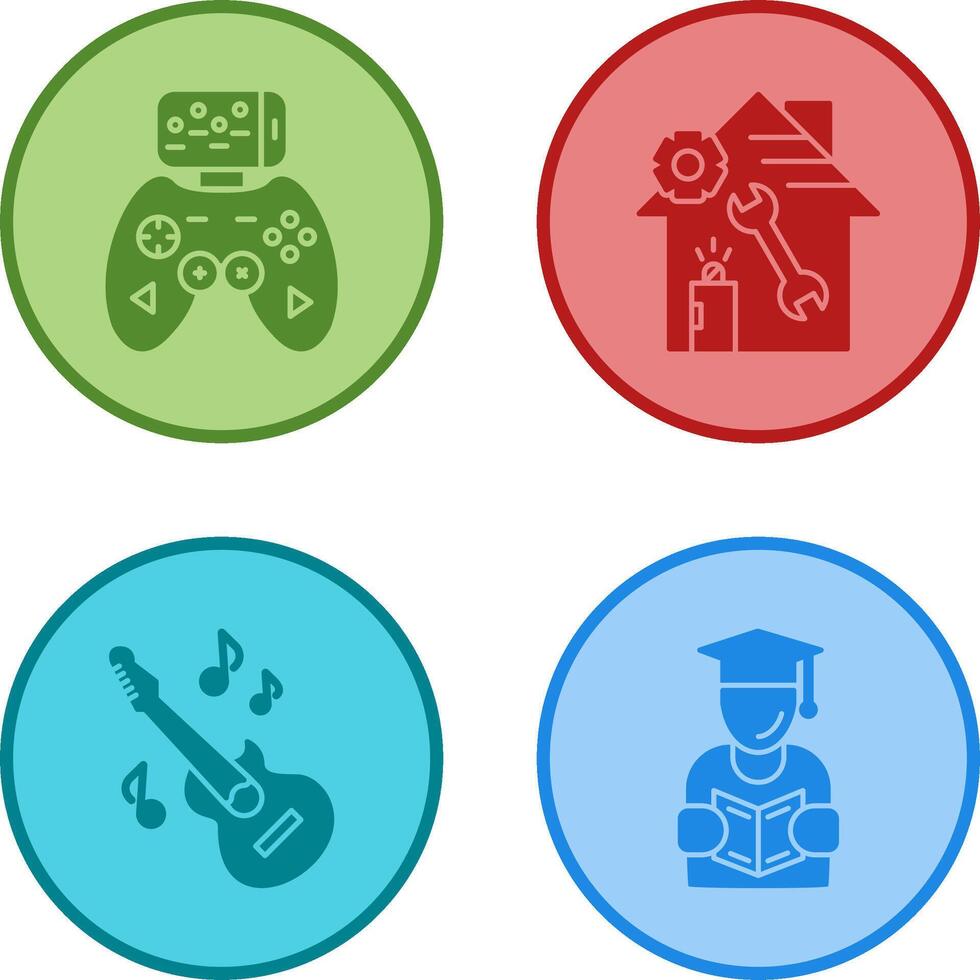 Game Controller and home repair Icon vector