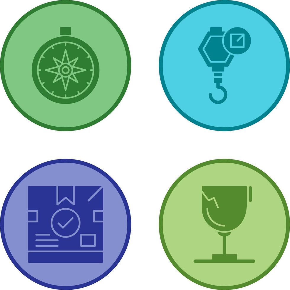 compass and hook Icon vector