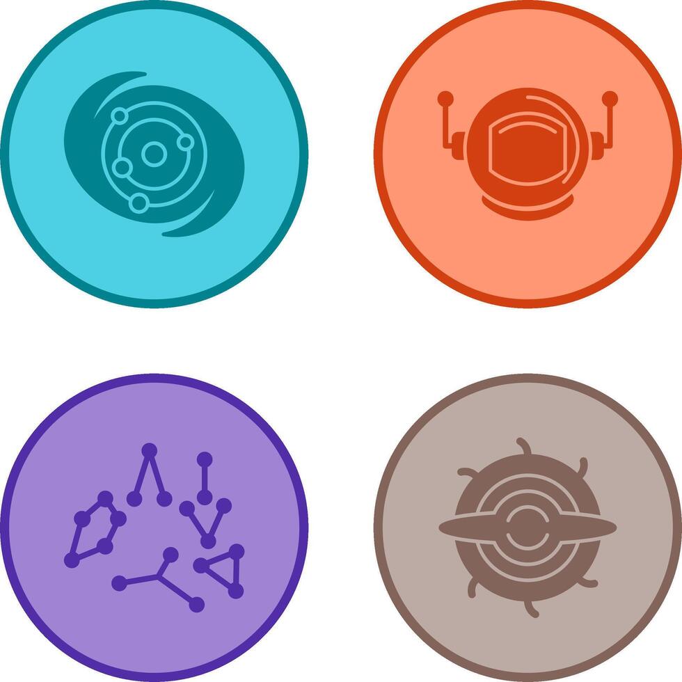 galaxy and astronaut Icon vector