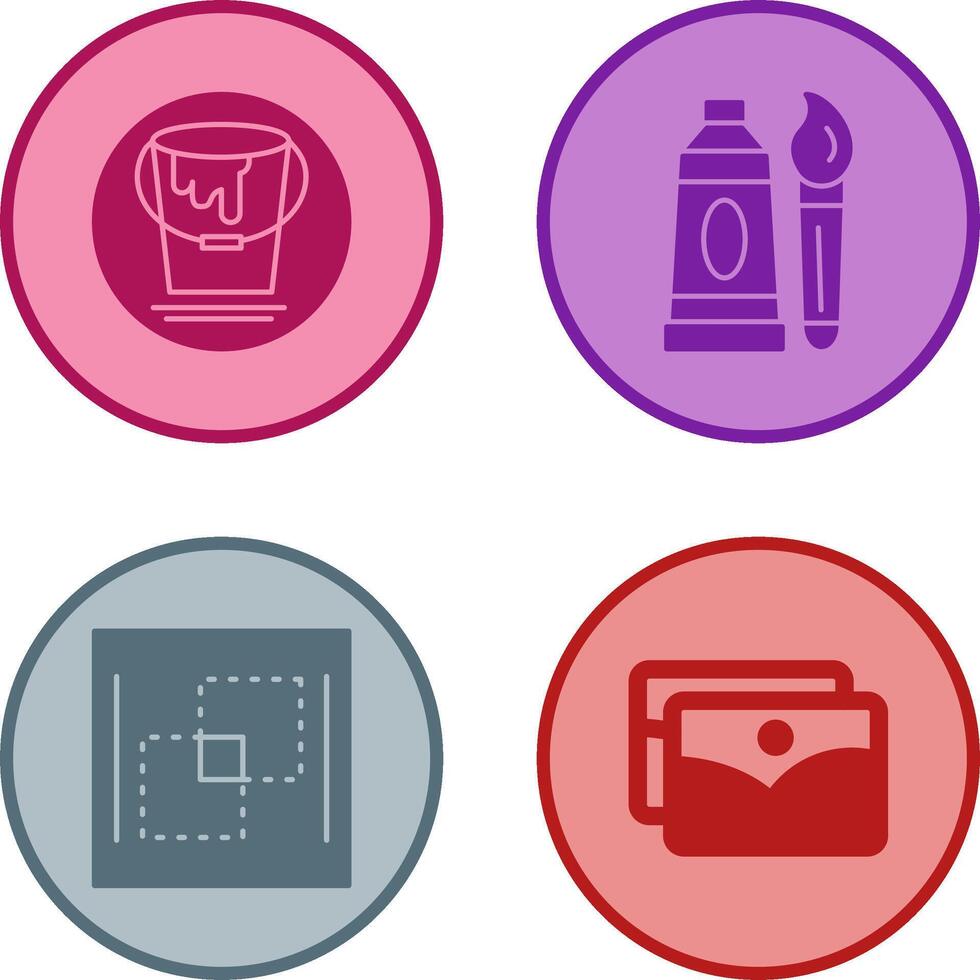 paint bucket and oil paint Icon vector
