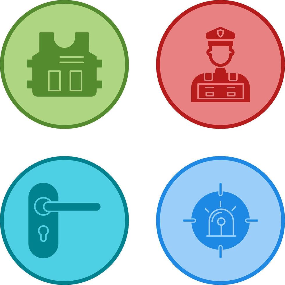 Police Vest and Police Man Icon vector