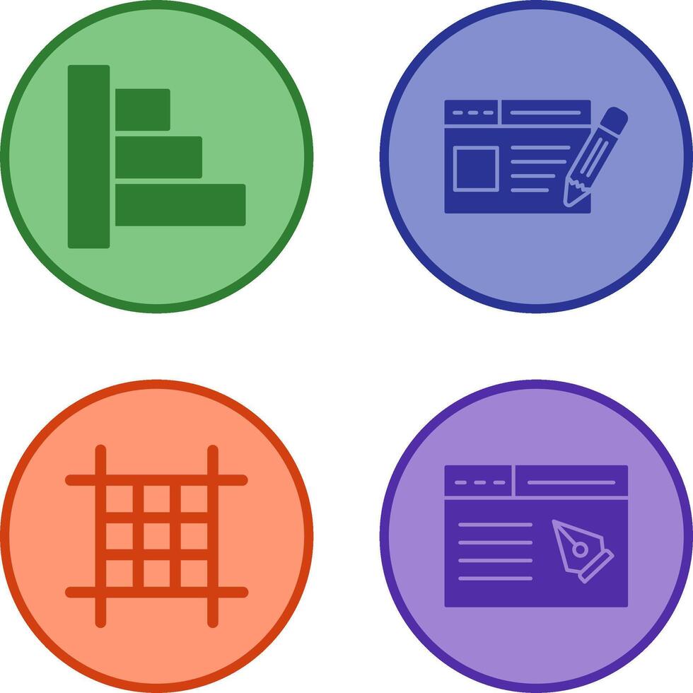 Object Alignment and Web Page Icon vector