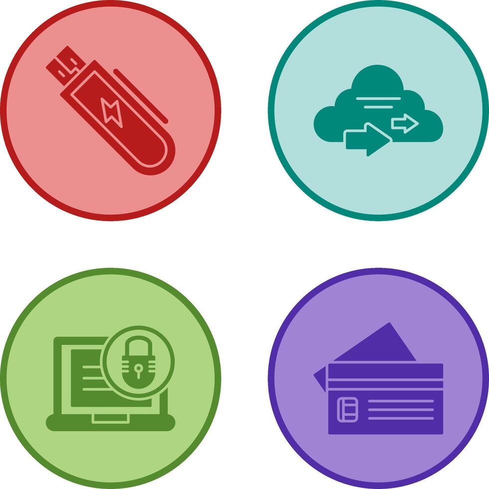 Usb and Cloud Icon vector