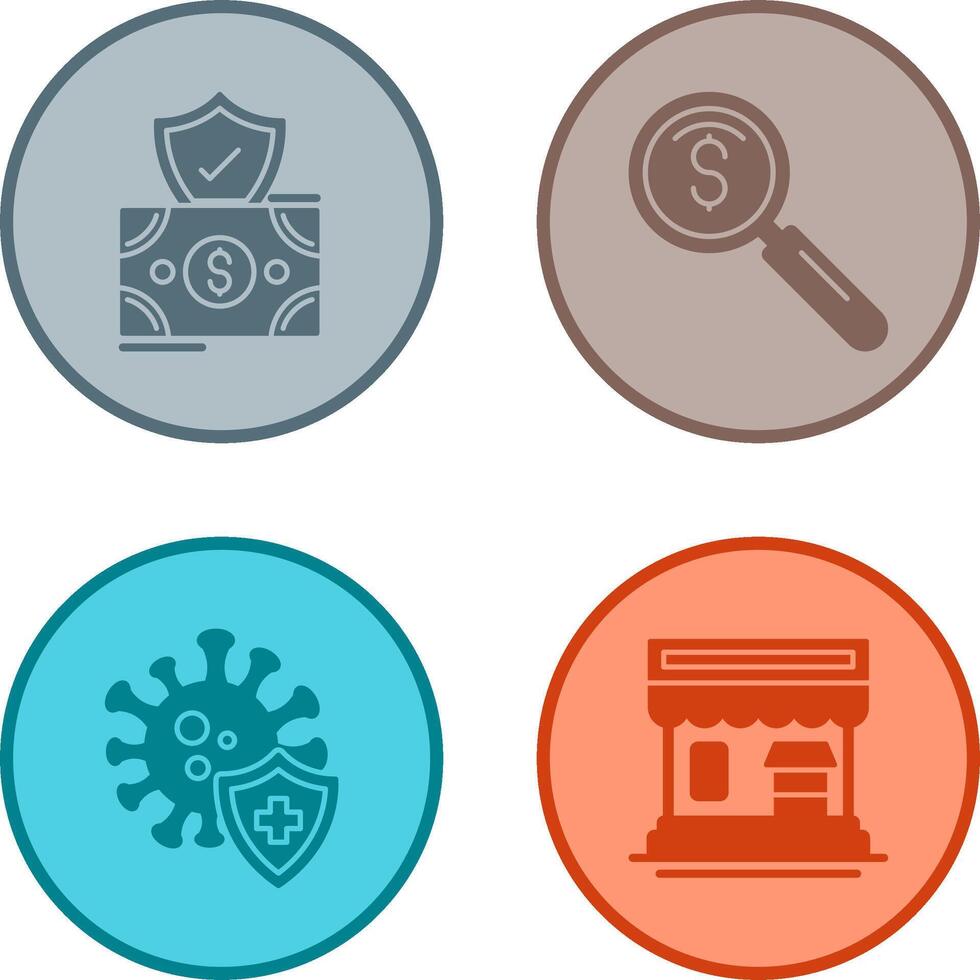 Investment and magnifier Icon vector