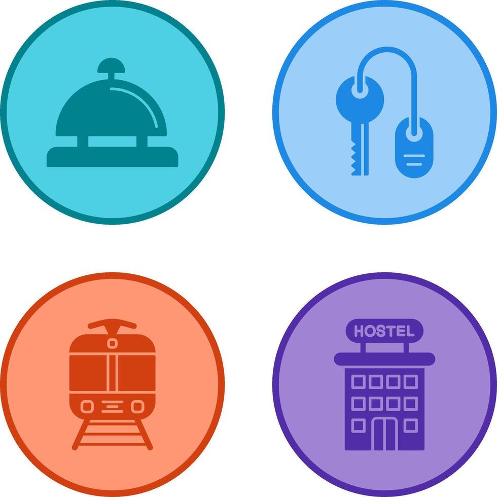 Room key and Desk Bell Icon vector