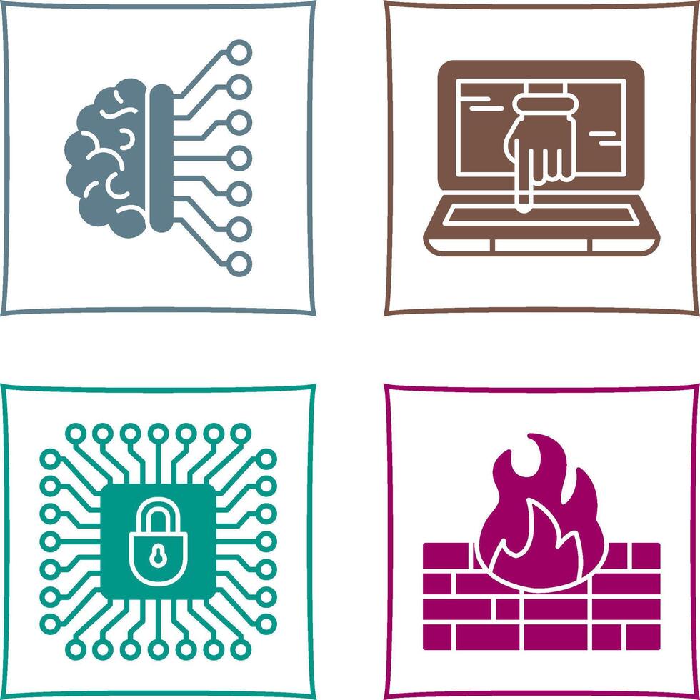 Machine Learning and Hacking Icon vector