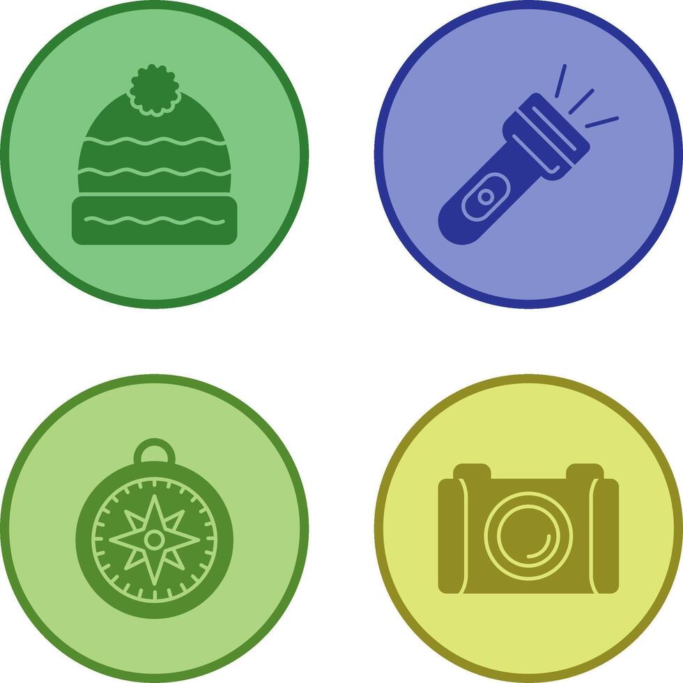 Winter Hat and Flash Light Icon vector