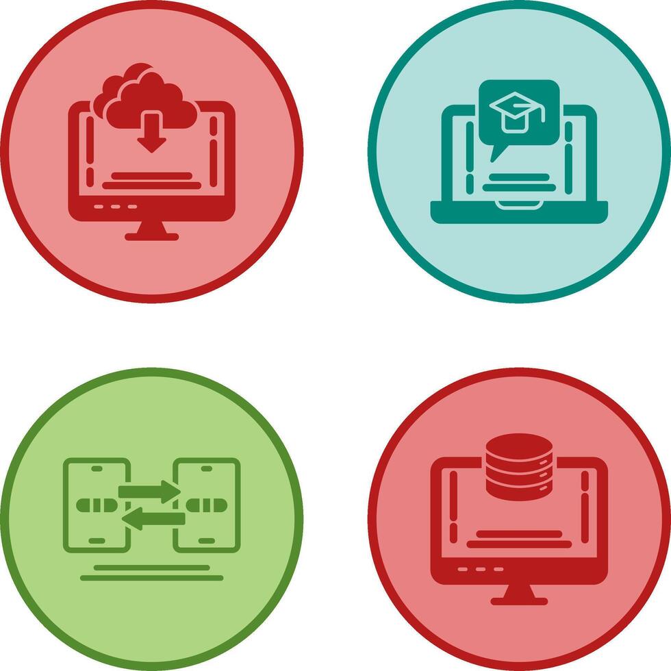 Download and E Learning Icon vector