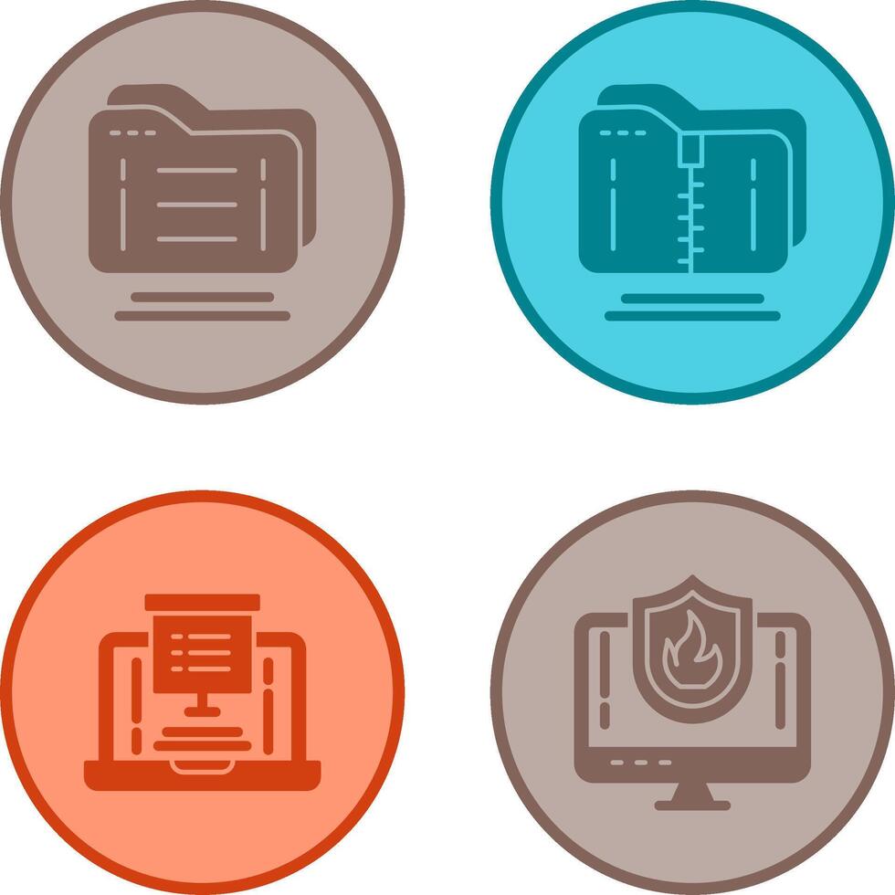 Folder and Compressed Icon vector