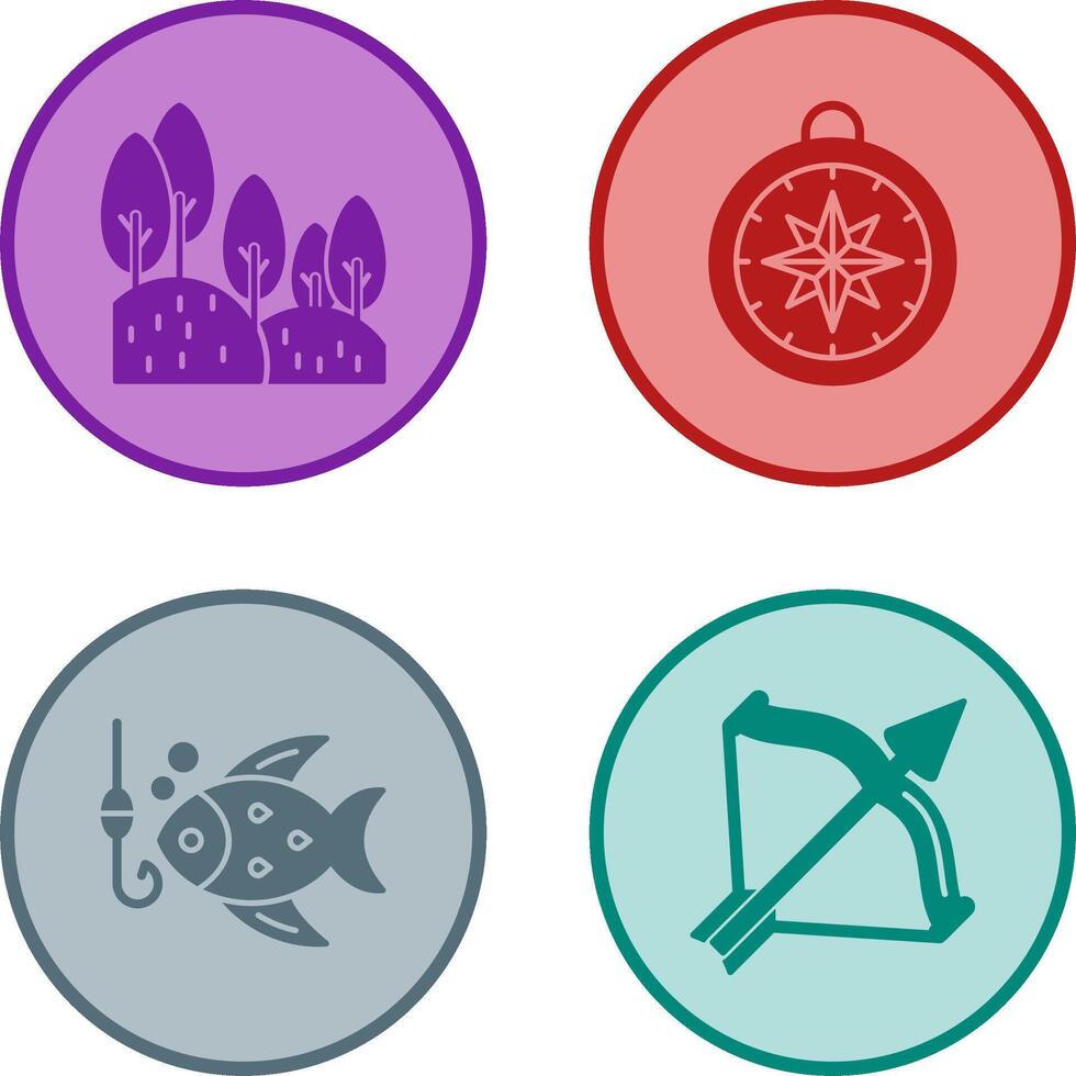 Forest and Compass Icon vector