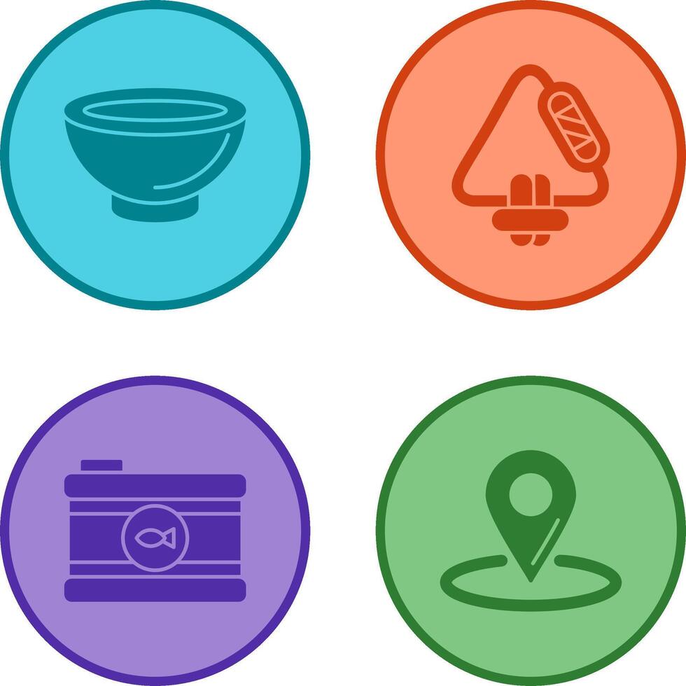 Bowling and Carabiner Icon vector