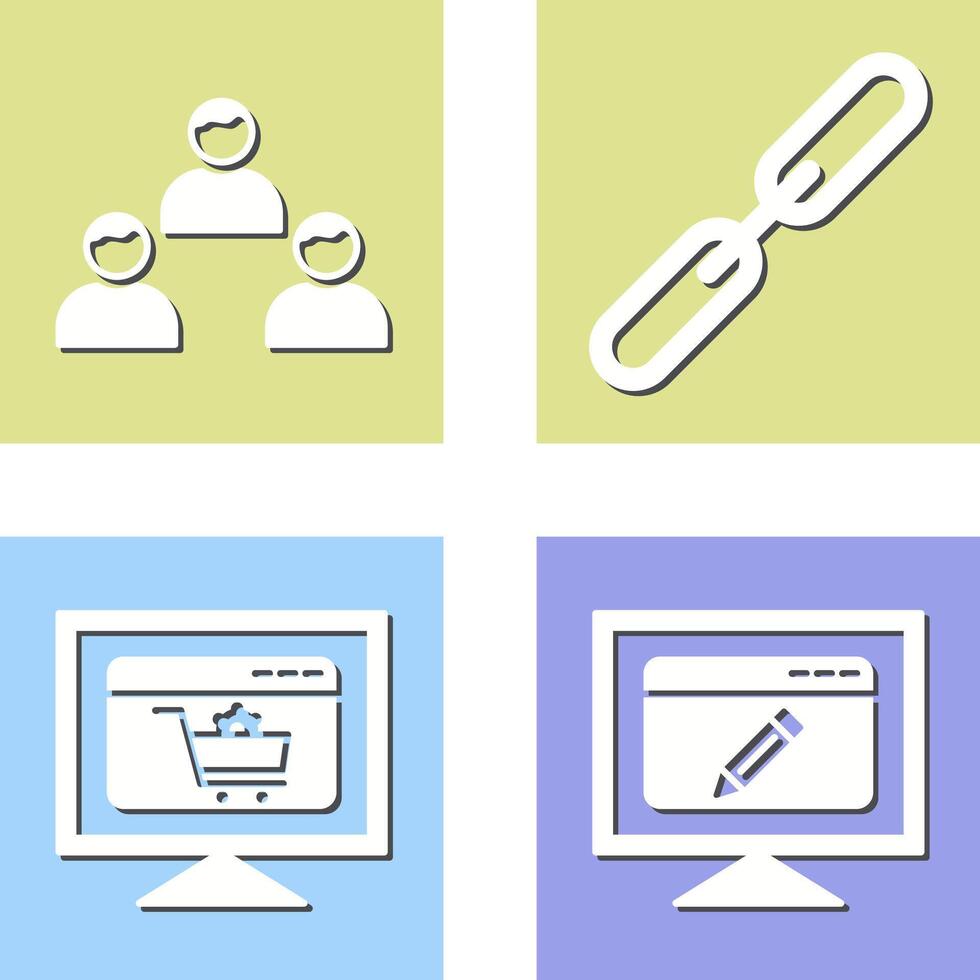 link building and team members Icon vector