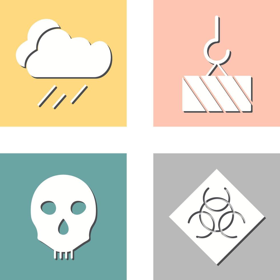 rain and heavy machinery Icon vector