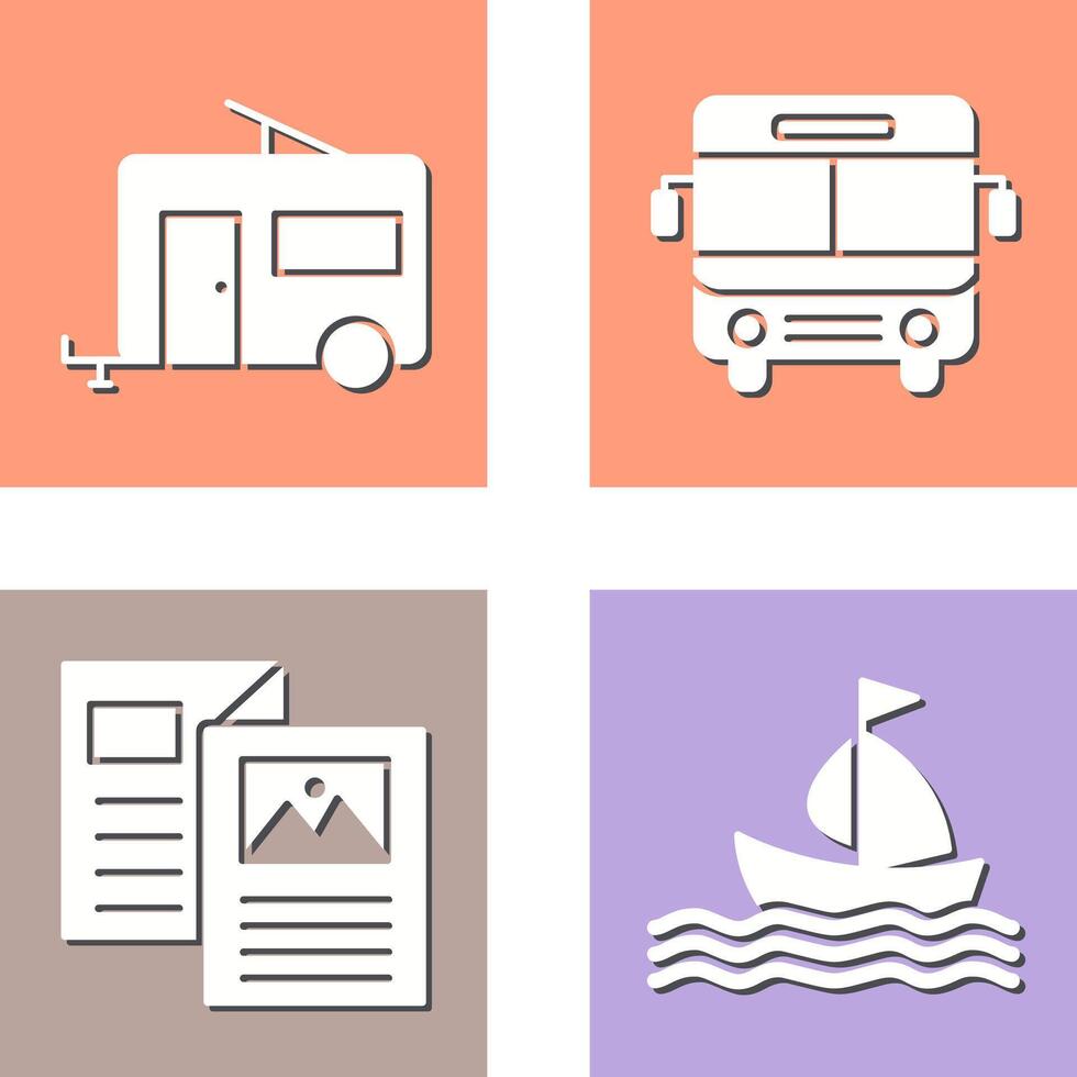 Bus and trailer Icon vector