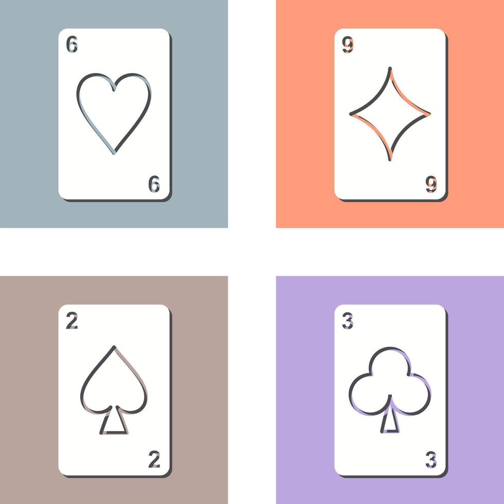 heart cards and diamonds card Icon vector