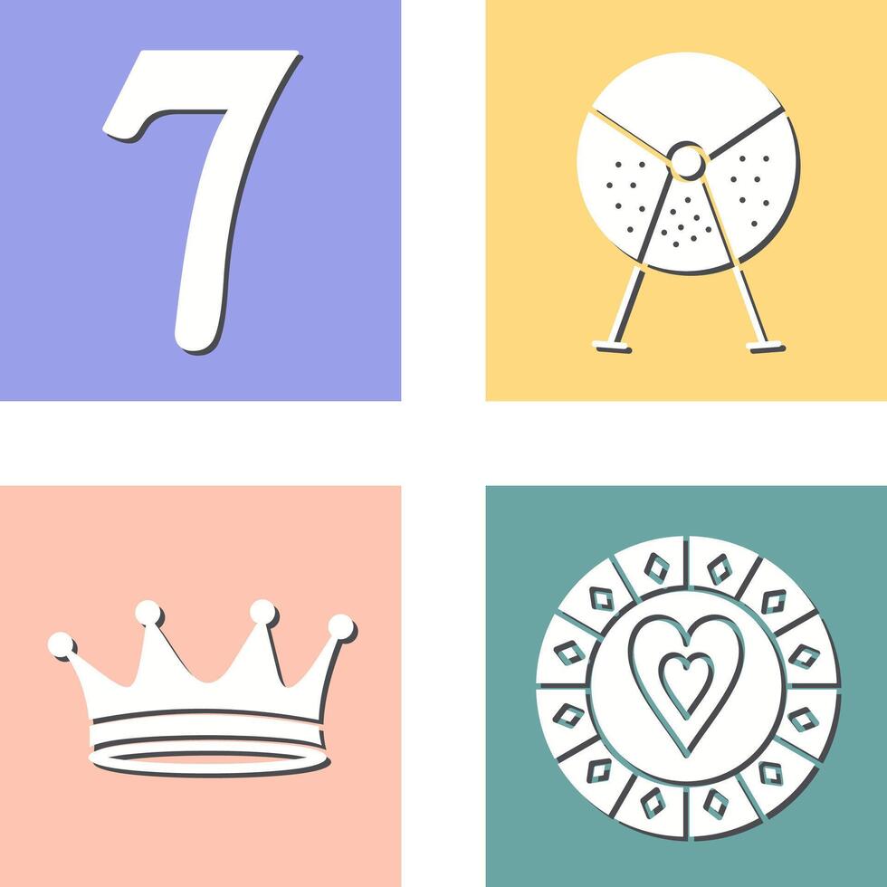 number sevens and lottery machine Icon vector