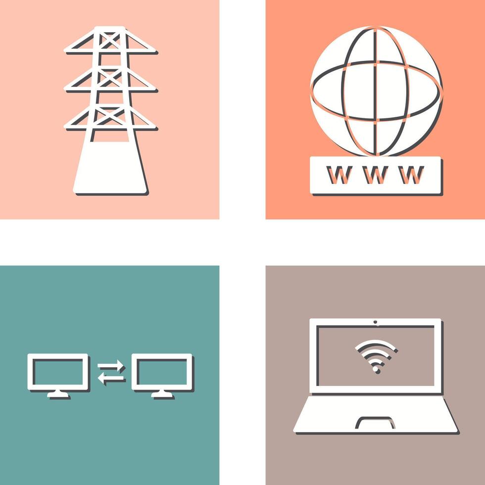 tower and world wide web Icon vector
