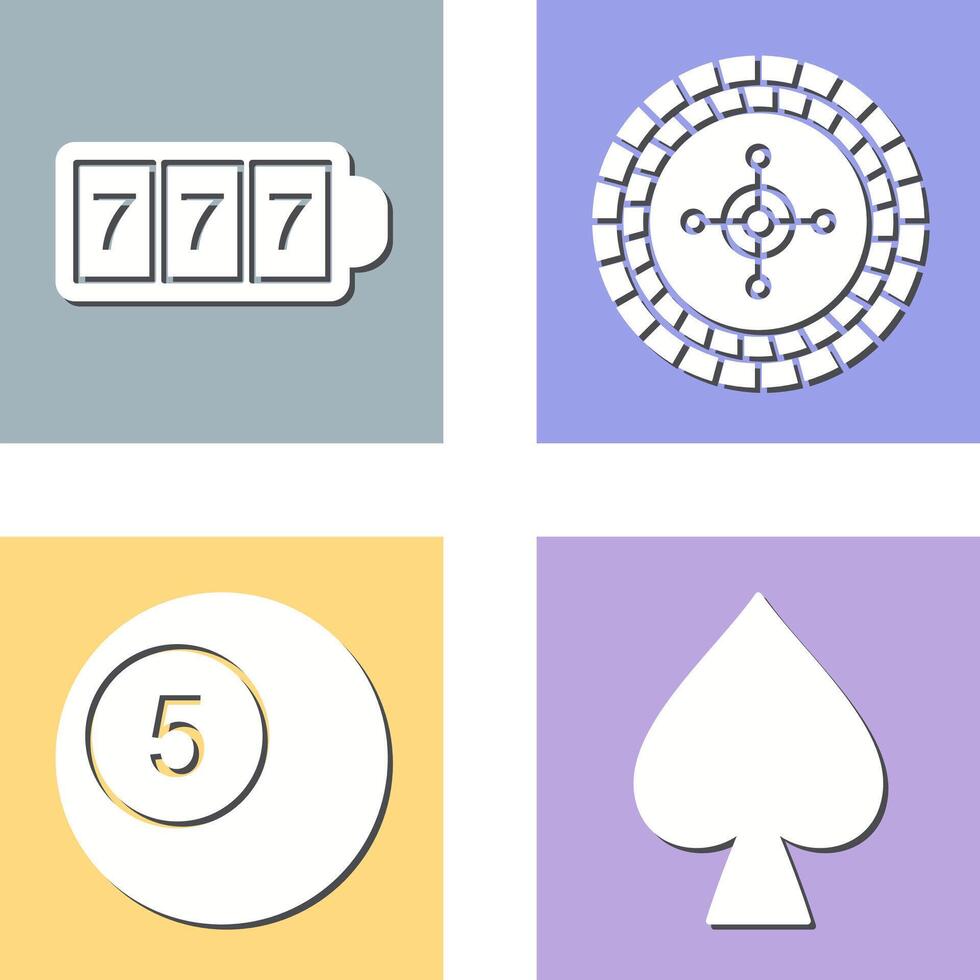 slot machine with sevens and roulette Icon vector