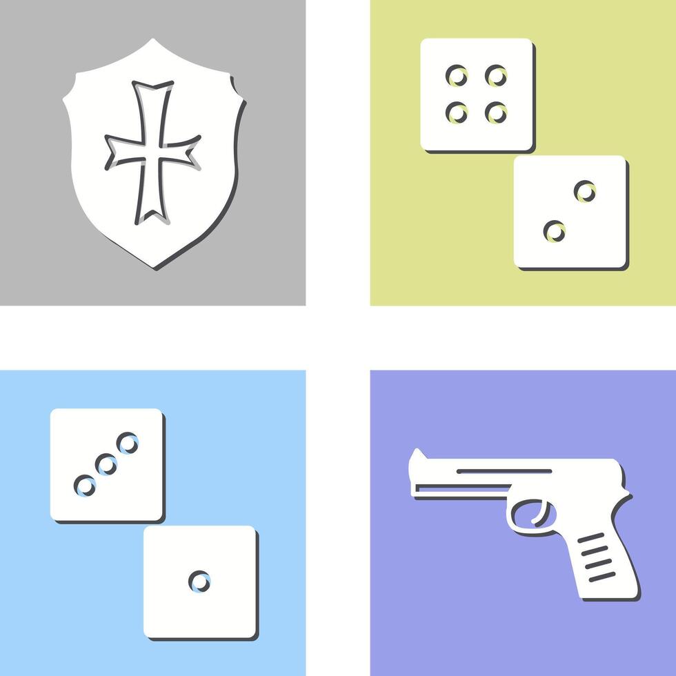 Dice and Shield Icon vector