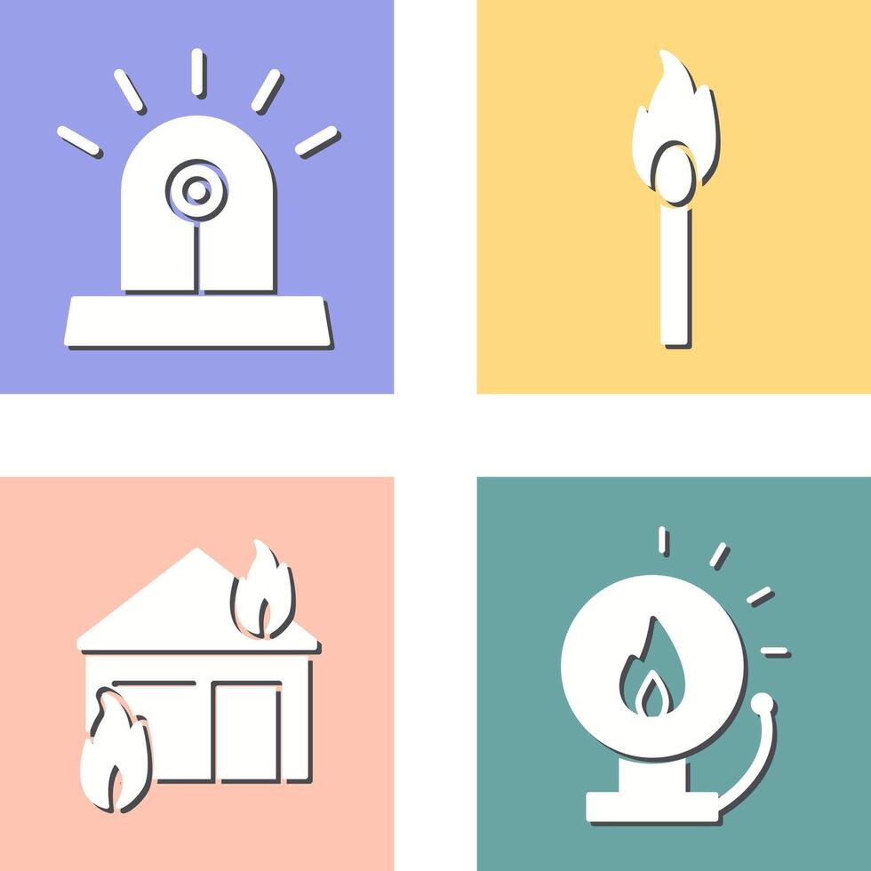 siren and lit matchstick Icon vector