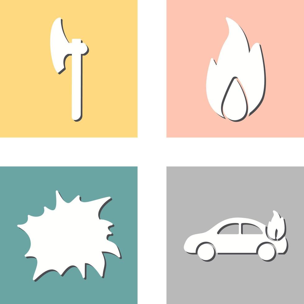 axe and fire Icon vector