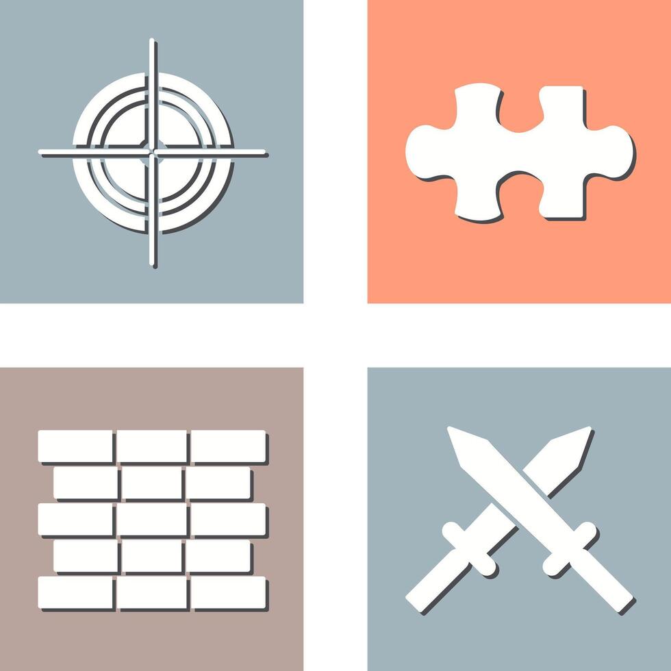 Target and Puzzle Piece Icon vector