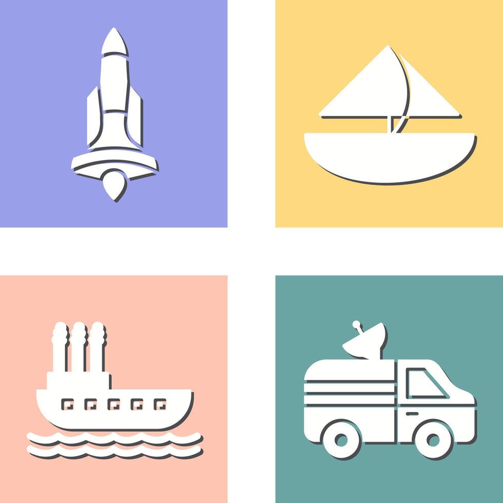 Rocket and Small Yacht Icon vector