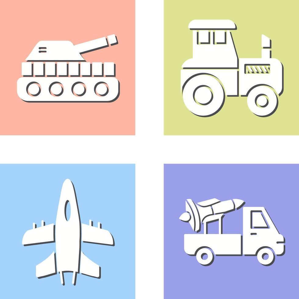 Tank and Tractor Icon vector