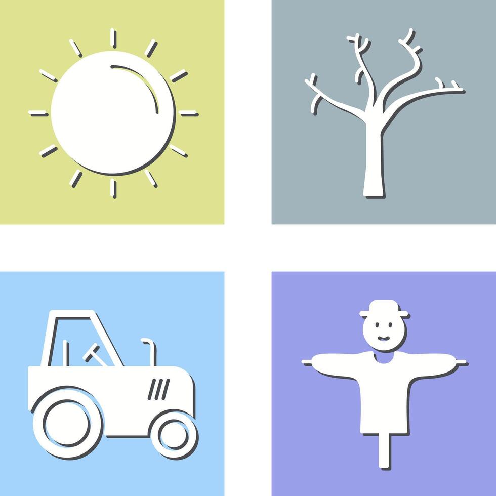 Sun and Tree Icon vector