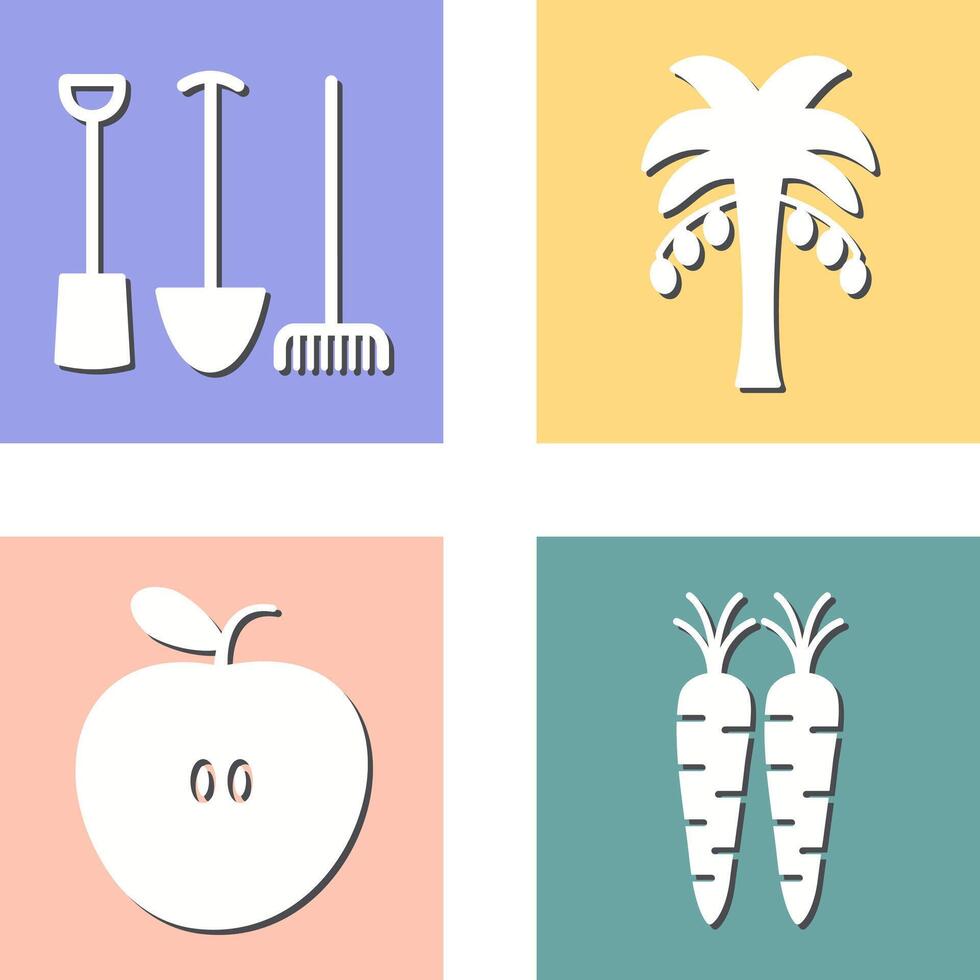 Gardening Tools and Palm tree Icon vector