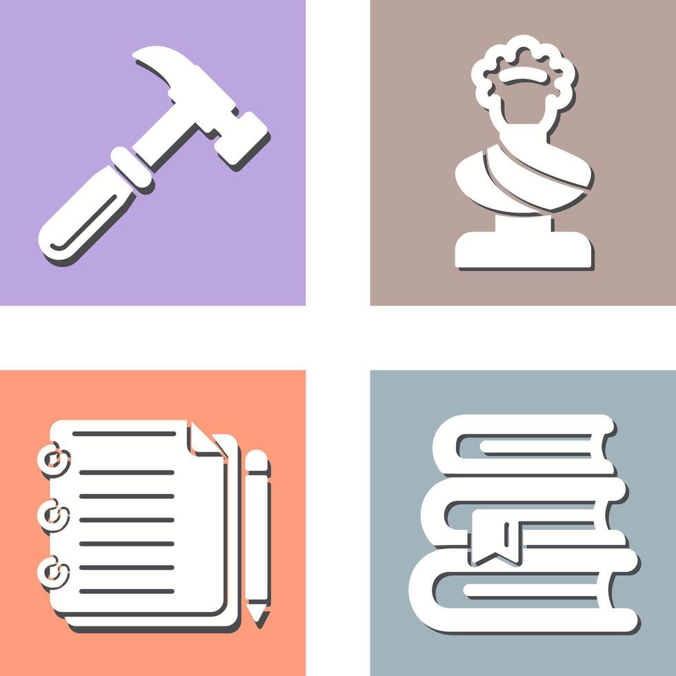 Hammer and Statue Icon vector