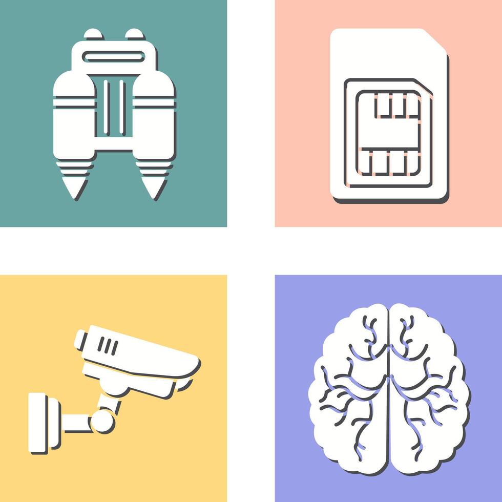Jetpack and Sim Card Icon vector