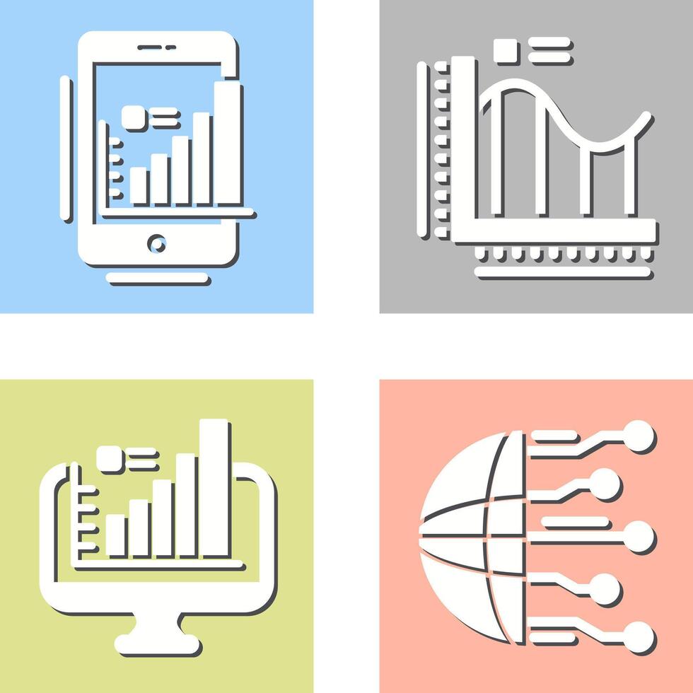 Mobile and Bar Chart Icon vector