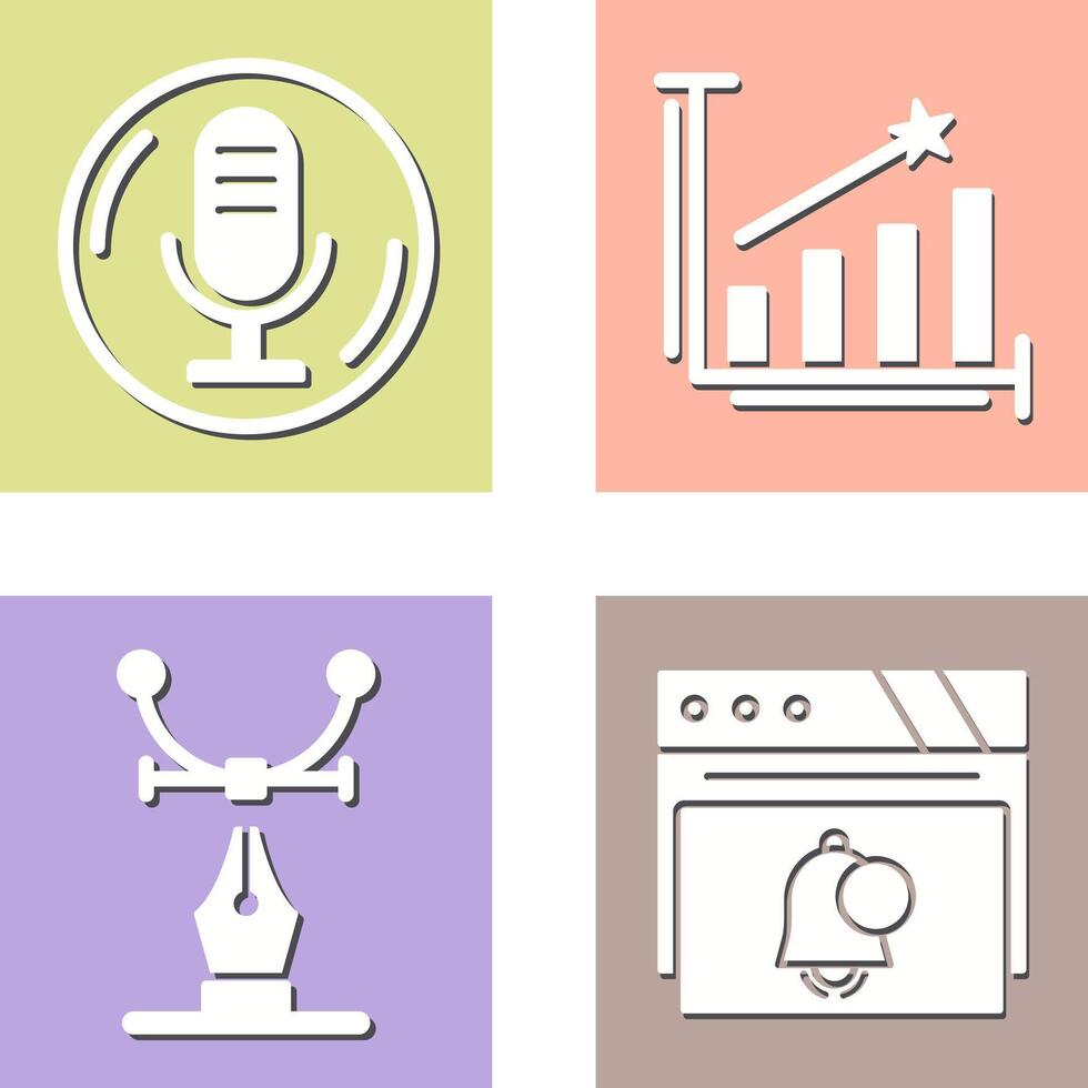 Microphone and Line Bars Icon vector