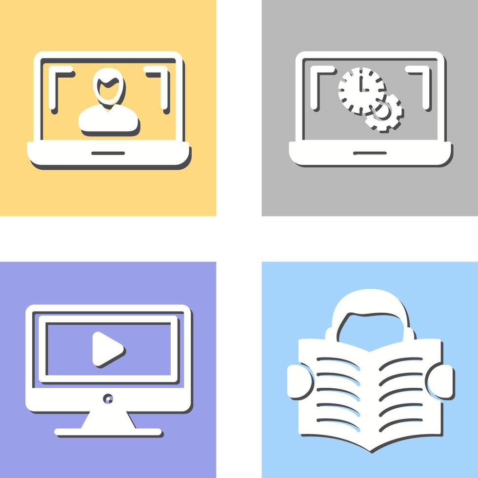 Flex Time and Online Lesson Icon vector