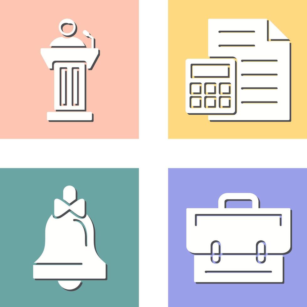 Podium and CalculatorSnack and Money Icon vector