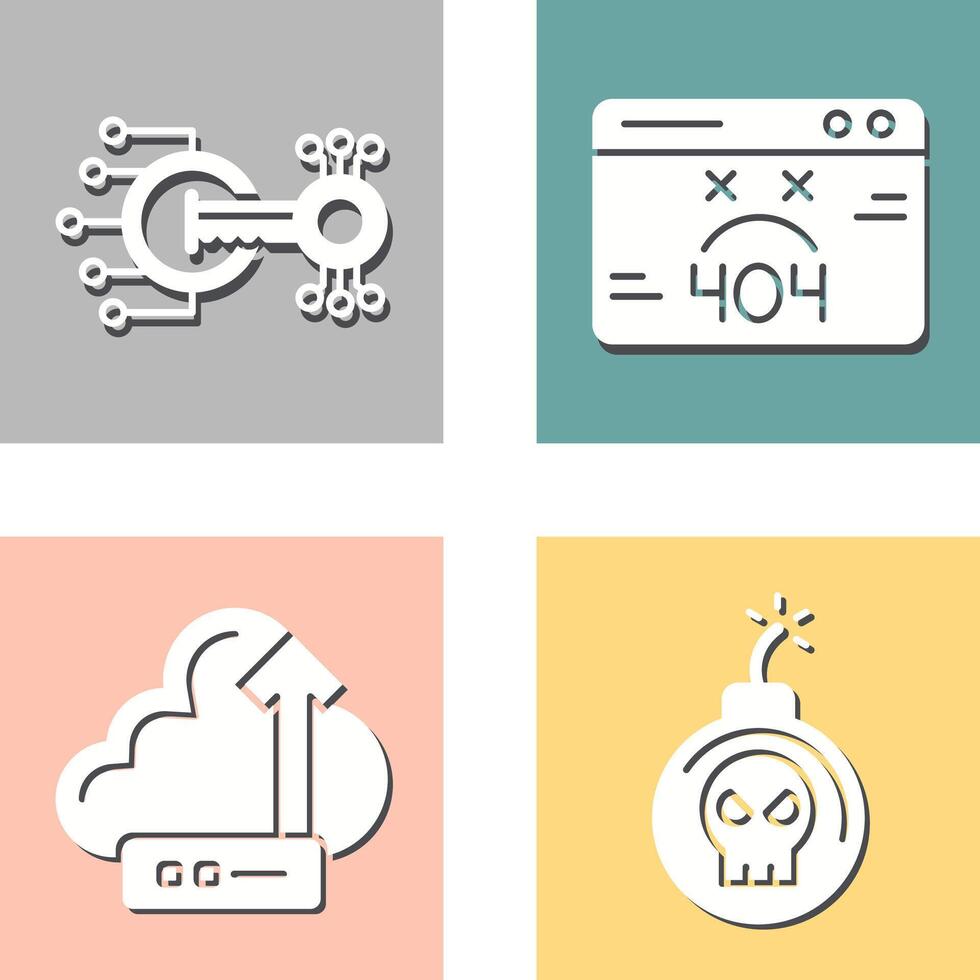 Encryption and 404 Error Icon vector