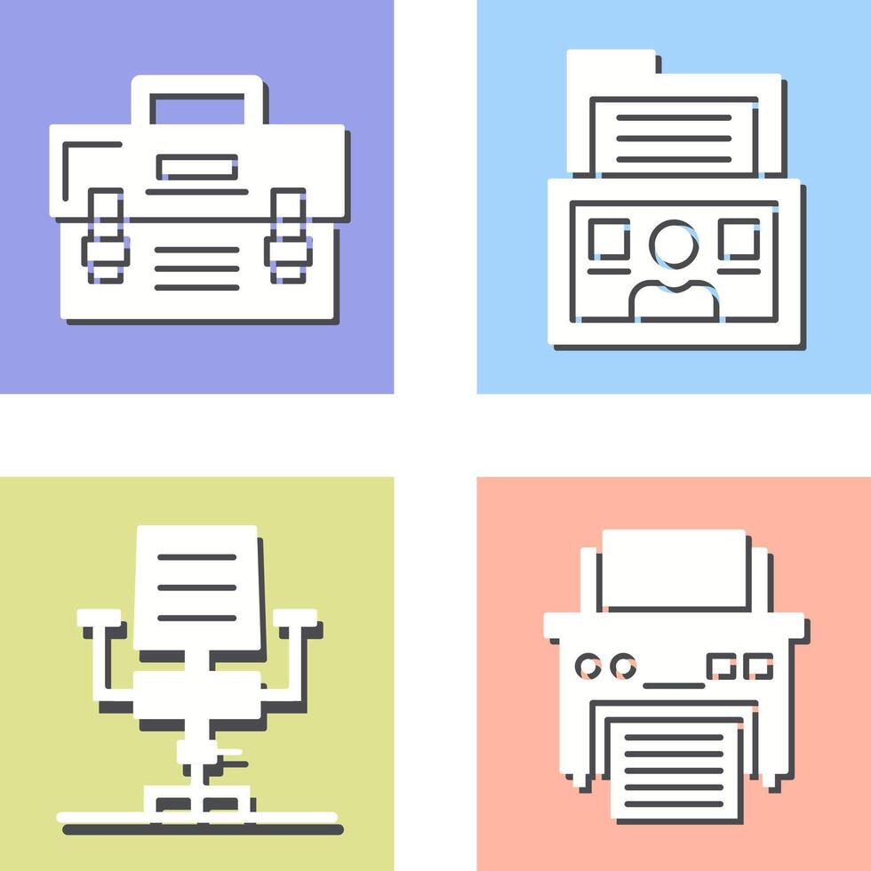 Briefcase and Folder Icon vector
