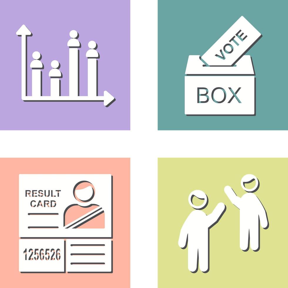 Giing Vote and Candidate and Graph Icon vector
