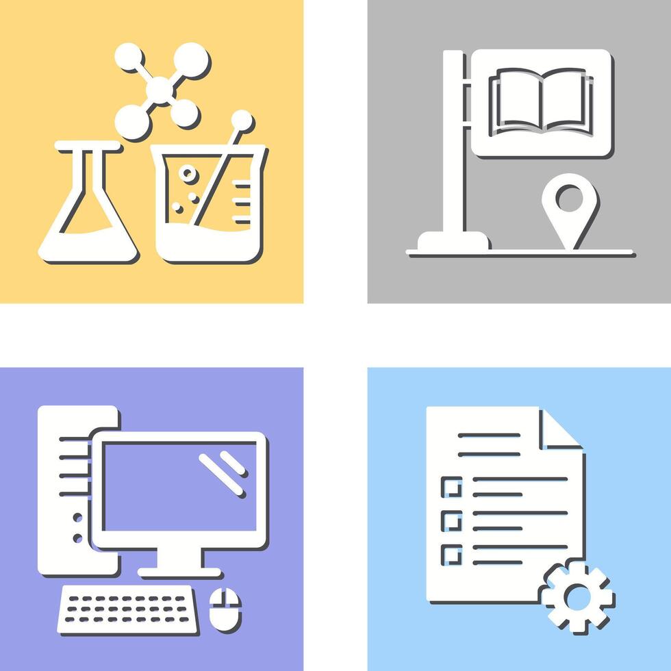 Sign Board and Chemistry Icon vector