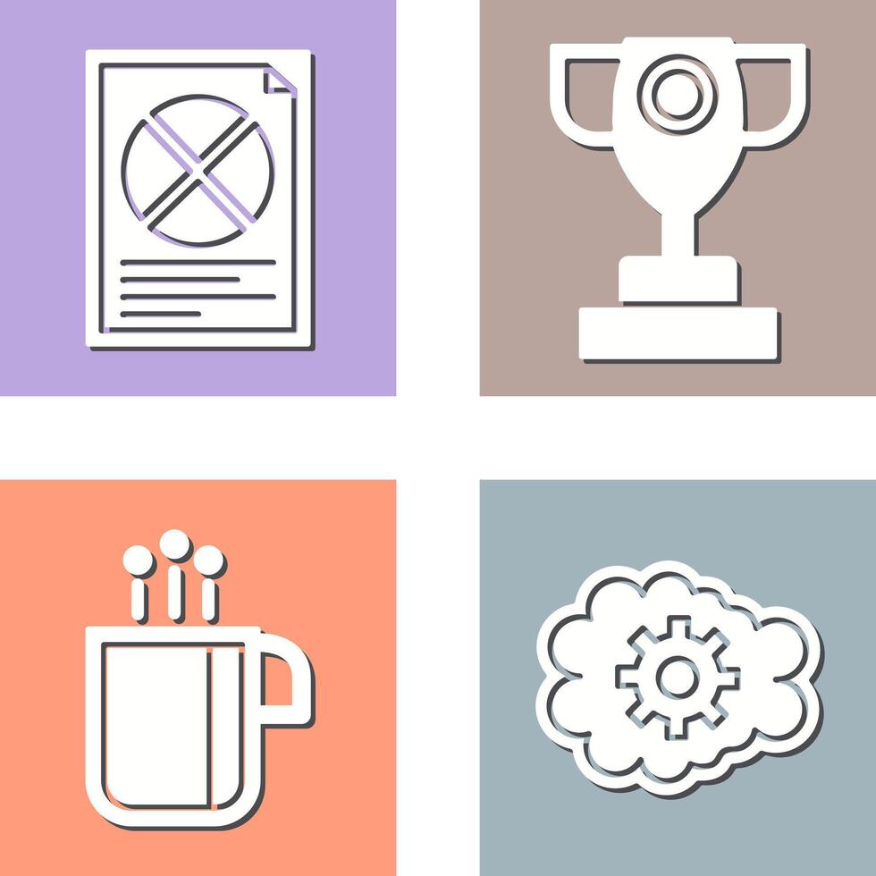 Pie Chart and Trophy Icon vector