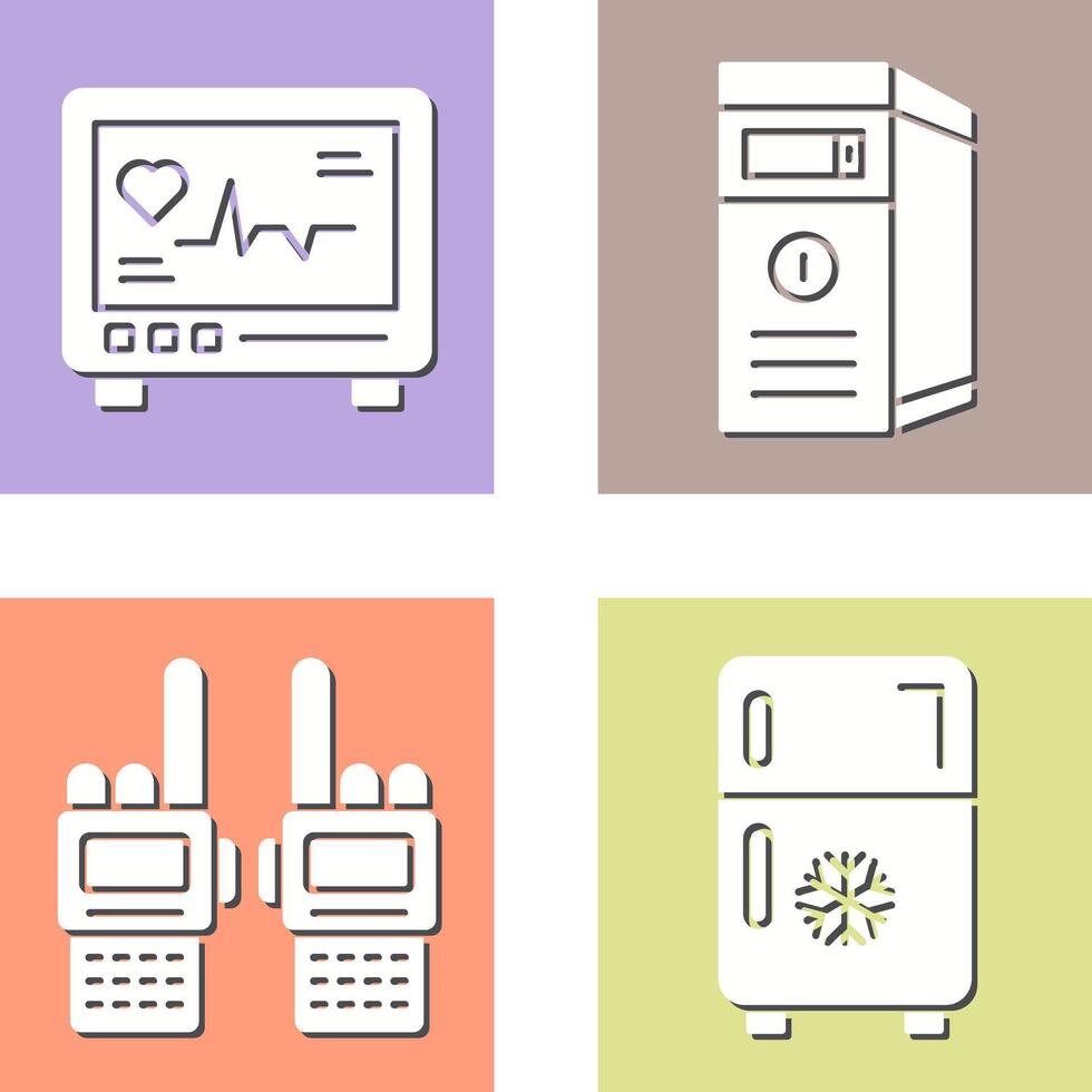 Cardiogram and Cpu Icon vector