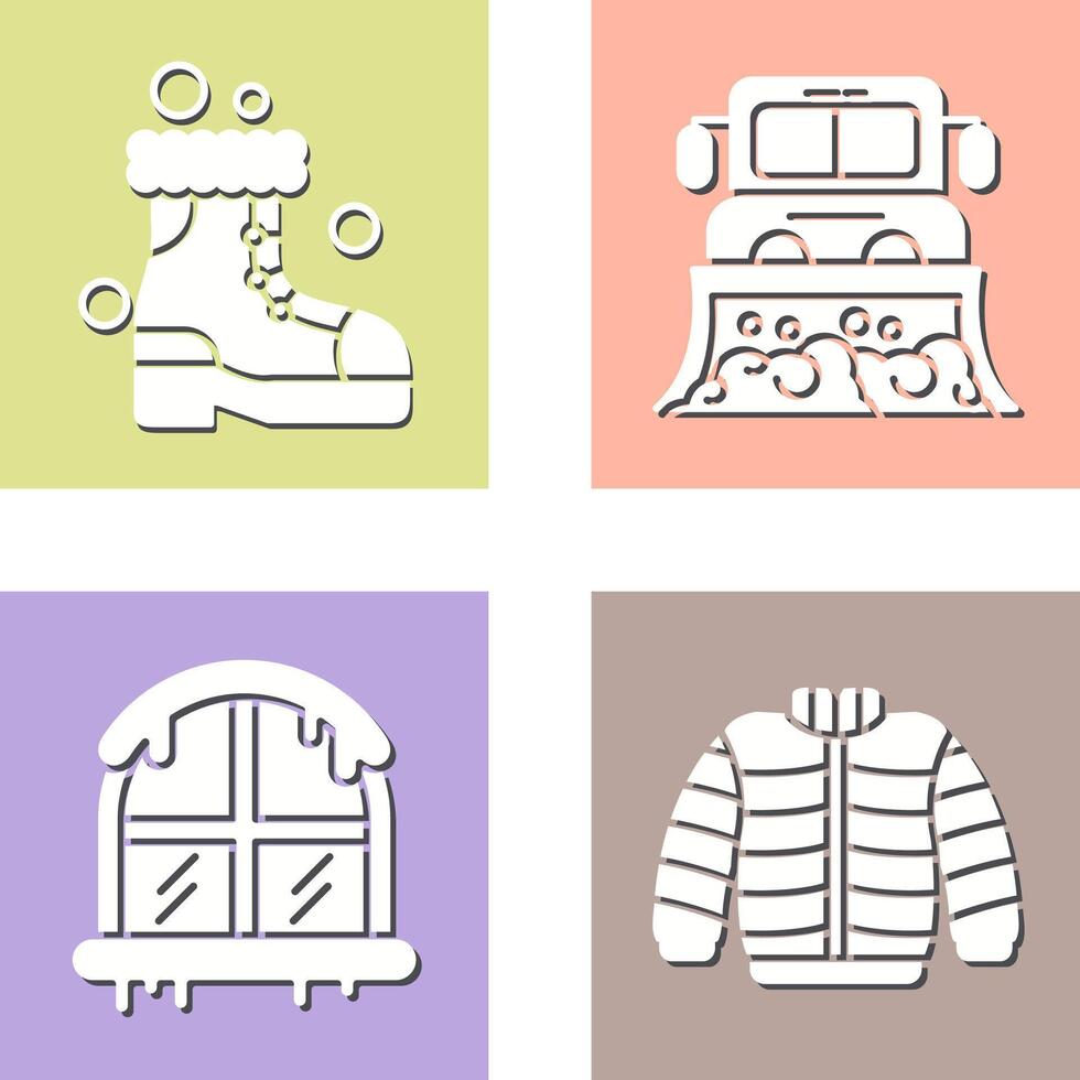 raquetas de nieve y camión icono vector