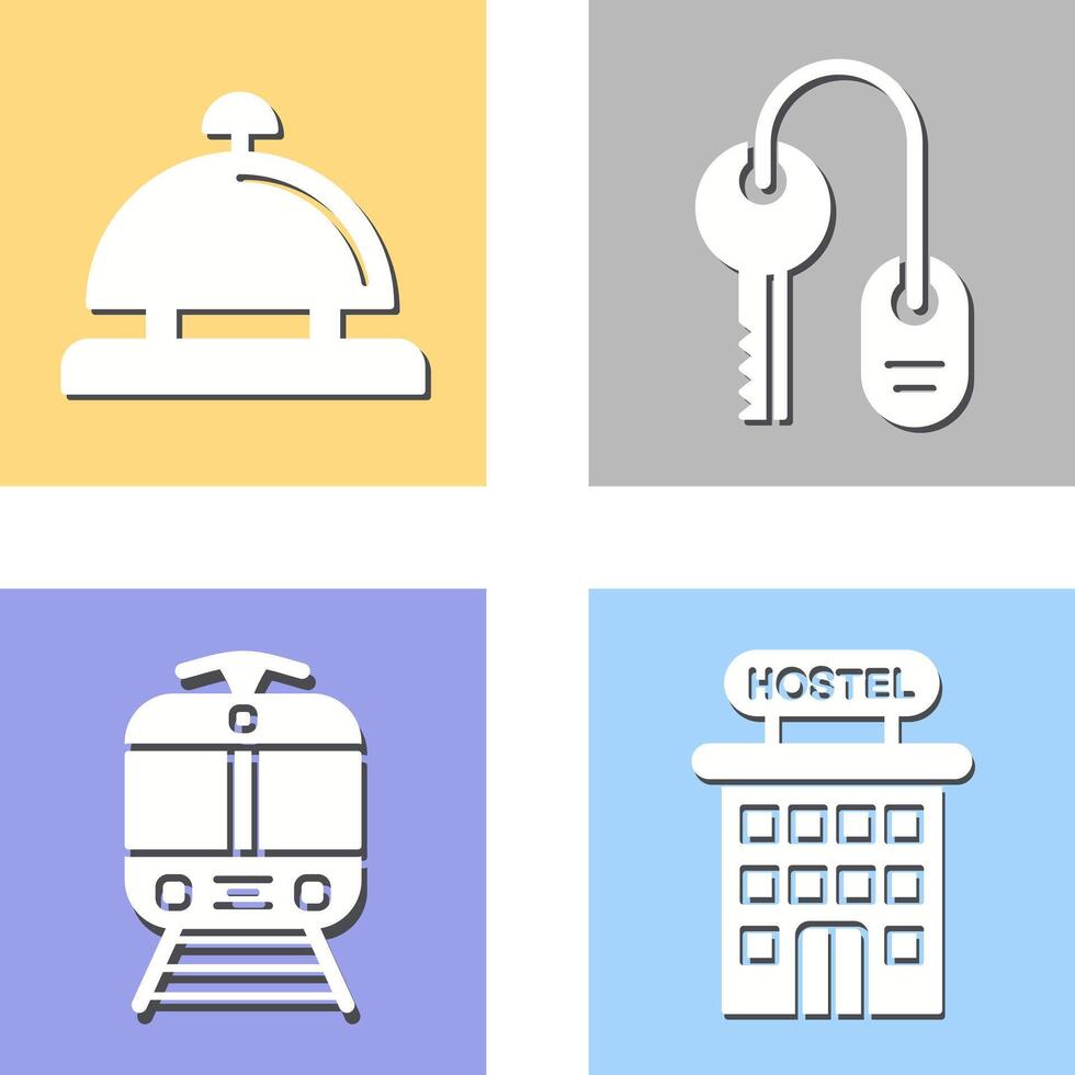 Room key and Desk Bell Icon vector