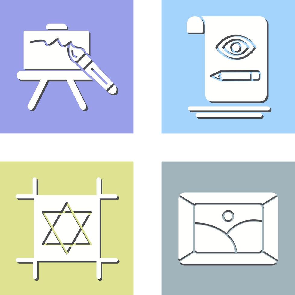 canvas and sketch Icon vector