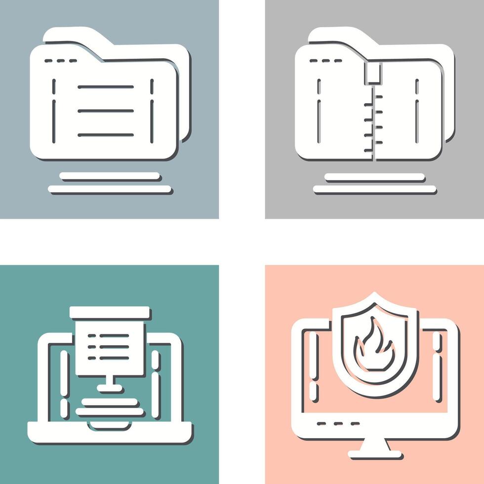 Folder and Compressed Icon vector