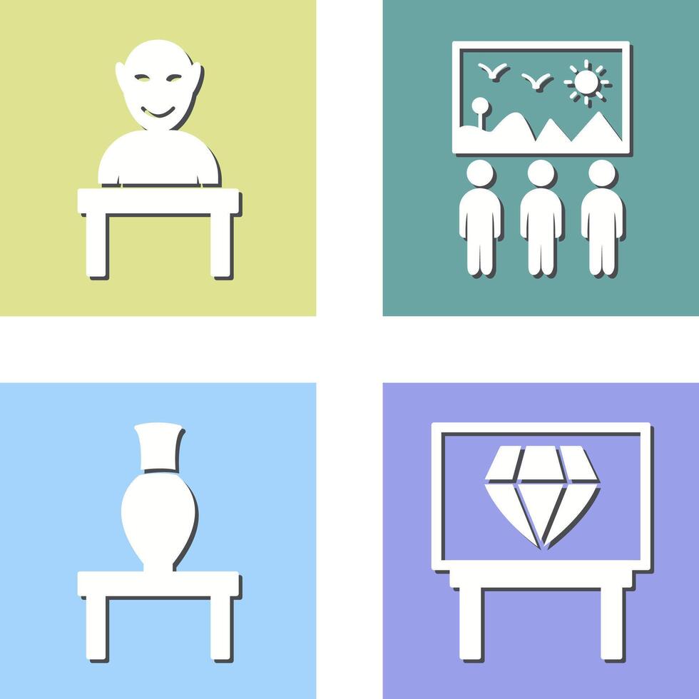 Human Sculpture and Viewing Icon vector