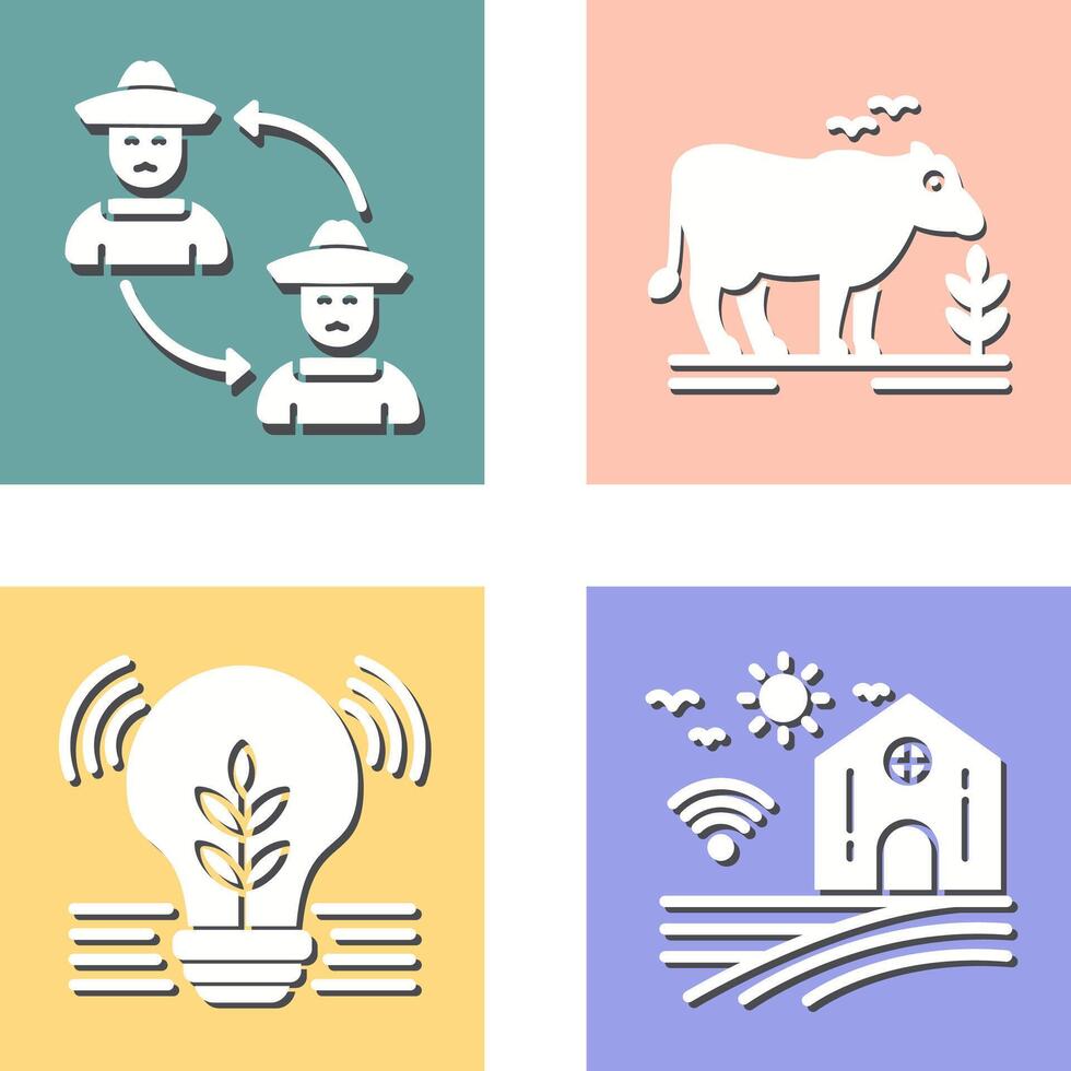 Connect and Cattle Icon vector