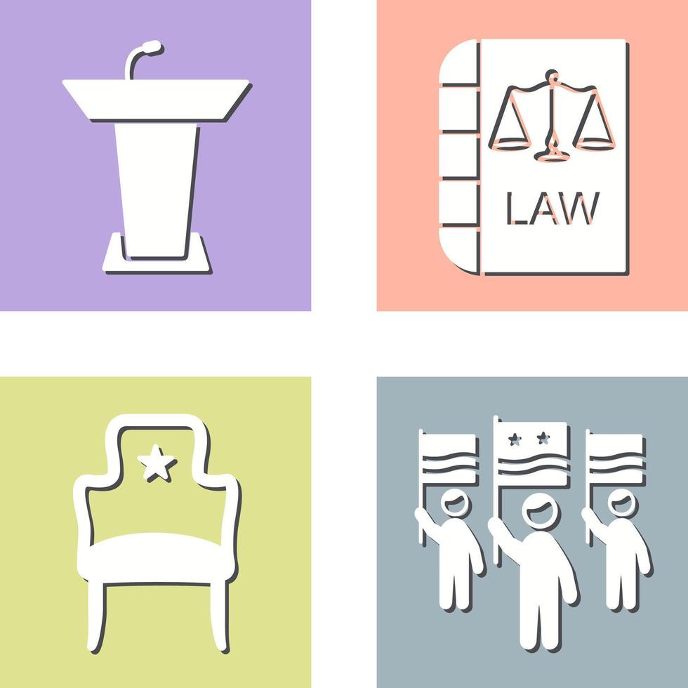 Podium and Law Icon vector